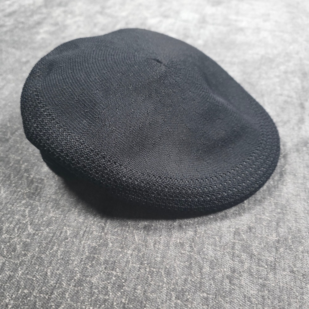 Kangol Tropic 504 Ventair Black Flat Cap Hat XL 0290BC Mens Made In USA